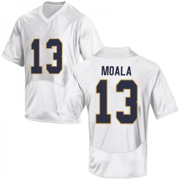 Paul Moala Notre Dame Fighting Irish NCAA Men's #13 White Replica College Stitched Football Jersey IKL5255ZC